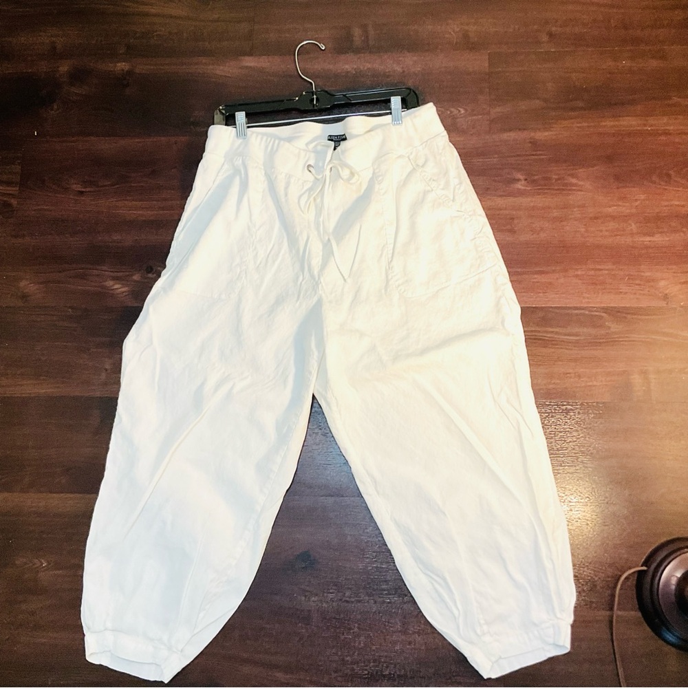 Eileen Fisher White Woman’s Joggers 1X Parachute Pants Utility Draw String Relax - Picture 8 of 9